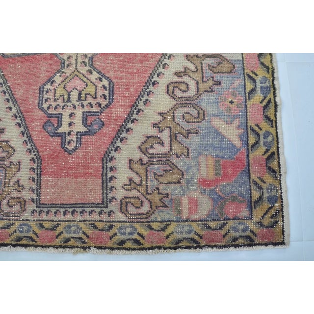 Orange Antique Handmade Tribal Carpet For Sale - Image 8 of 10