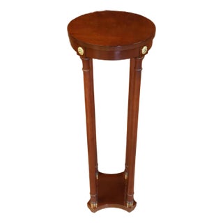 Baker Furniture Mahogany Regency Style Column Pedestal Table For Sale