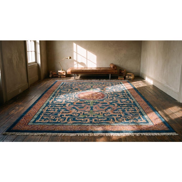 1930s Chinese Art Deco Carpet ( 10' x 14'4" - 305 x 437 ) For Sale - Image 9 of 11