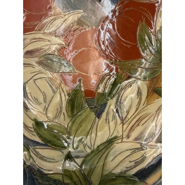 1990s 1990s Large Scale Quebec Contemporary Majolica Decorative Platter – Attributed to Lucie Ricard For Sale - Image 5 of 7