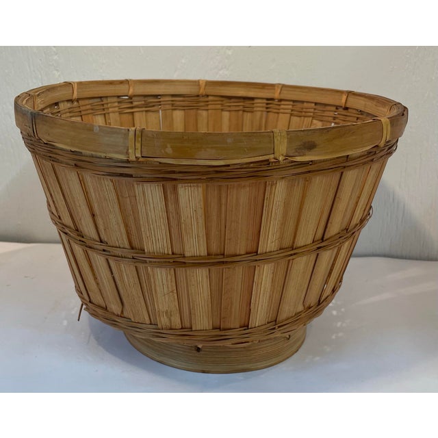 Vintage Hand Made Woven Basket For Sale - Image 4 of 7