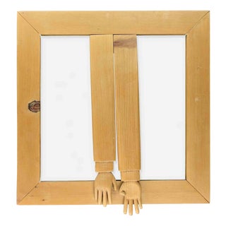 Wooden Picture Frame with Engraved Signature, Italy, 1980s For Sale