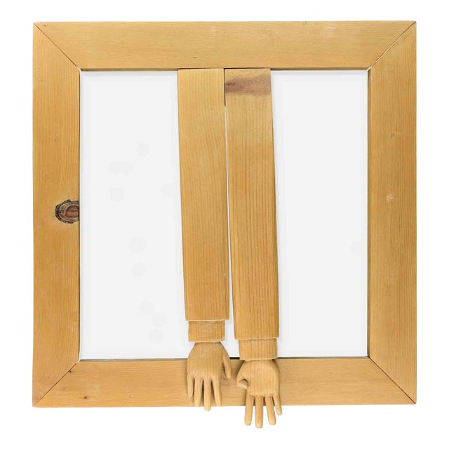 Wooden Picture Frame with Engraved Signature, Italy, 1980s For Sale