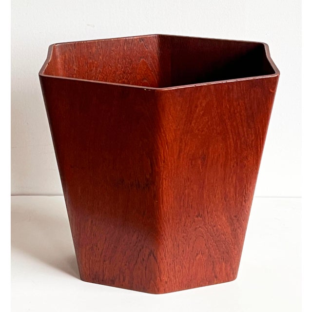 c.1960's Mid Century Danish Modern Teak Wastebasket by Rude Bonfils For Sale In Providence - Image 6 of 12