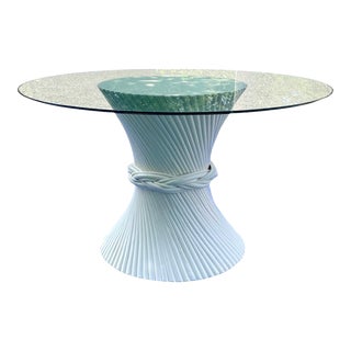 1970s McGuire of San Francisco Bamboo Sheaf of Wheat Dining Table - Freshly Lacquered For Sale