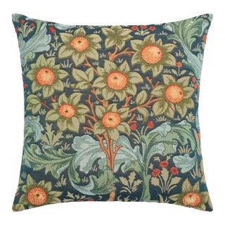 Orchard Blue Tapestry Cushion With Feather Filler - 46 X 46cm For Sale