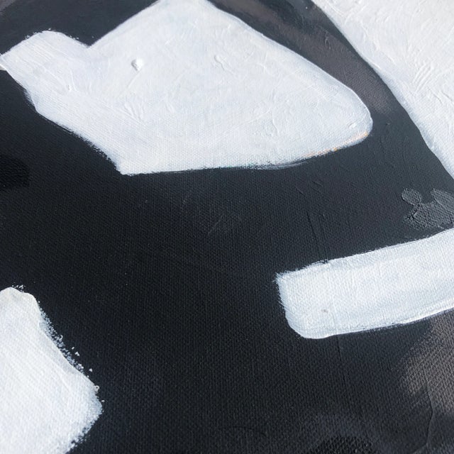 Franz Kline “Abstract Composition in Black and White 3”, Original Contemporary Acrylic Painting on Canvas by CL Auker For Sale - Image 4 of 8