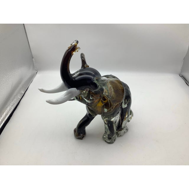 Mid 20th Century Vintage Glass Elephant Sculpture For Sale - Image 5 of 7