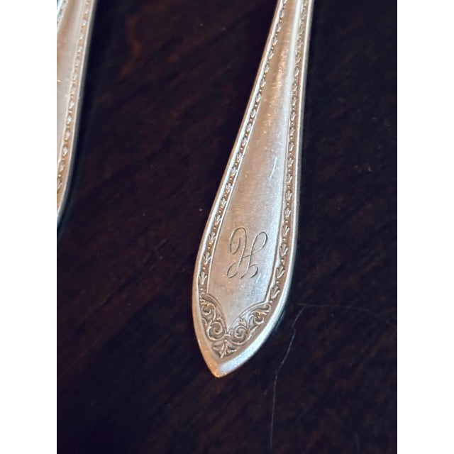 Metal Antique Community Plate Sheridan 1910 - 12 Place Settings- (73 PCs.)- SilverPlate H Mono For Sale - Image 7 of 12