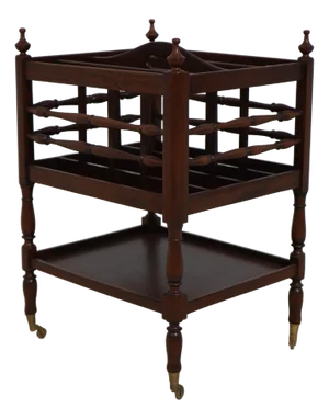 English Style Mahogany Canterbury Magazine Rack