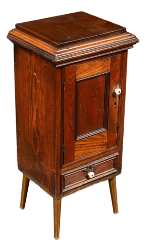 Late 19th Century Early American Oak Cabinet With Tapered Brass-Capped Legs