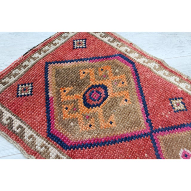 Turkish Mini Rug - 18" X 33.5" For Sale In Raleigh - Image 6 of 11