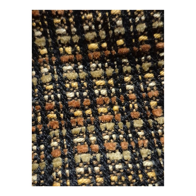 Chanel Style Black Beige Grey Boucle Fabric Remnant For Sale