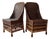 Vintage Chocolate Brown Wicker Chairs, Set of 2 For Sale