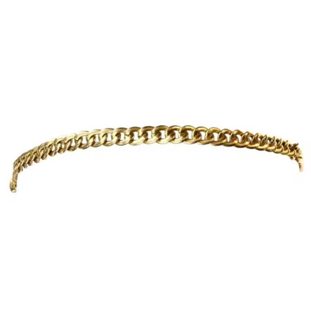 Modern 14k Gold Italian Link Bracelet Vintage For Sale - Image 3 of 9