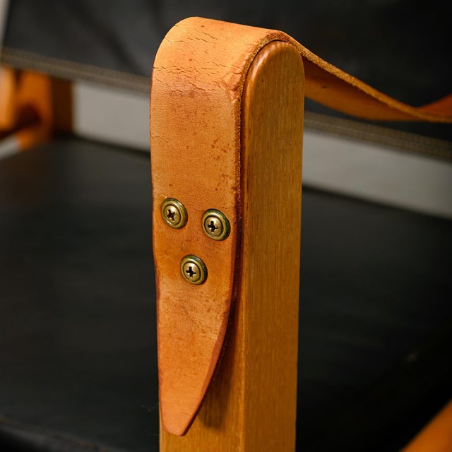 Set of Safari Chairs in Black Leather and Ash by Kaare Klint for Rud Rasmussen For Sale - Image 18 of 18