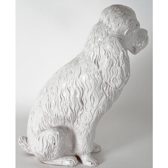 1970s Vintage Italian Ceramic Dog Statue For Sale - Image 5 of 11