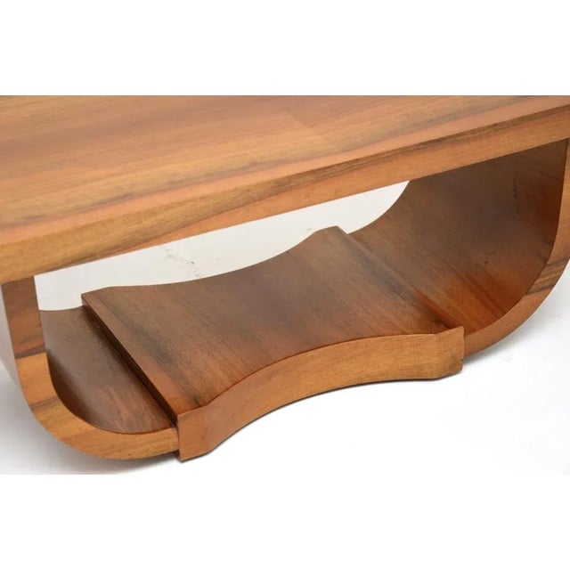 Brown Art Deco Walnut Coffee Table, 1920s For Sale - Image 8 of 9