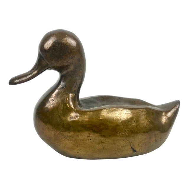 Antique Bronze Duck Figure, 19th Century For Sale