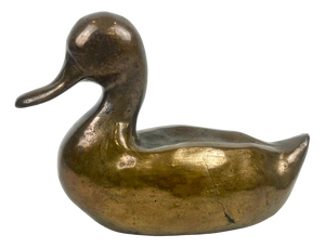 Antique Bronze Duck Figure, 19th Century