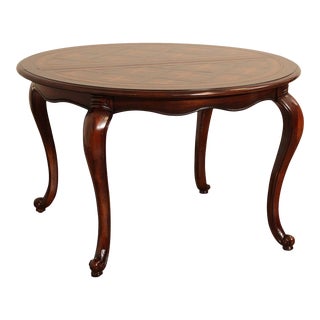 French Style Round Parquetry Top Extendable Dining Table For Sale