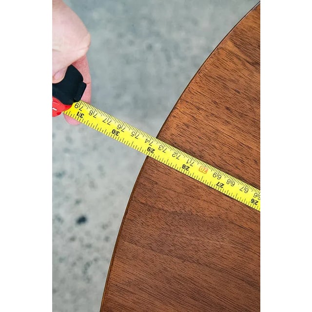 1960s Mid Century Modern End Table Side Round Heritage Henredon Walnut Vintage For Sale - Image 12 of 12