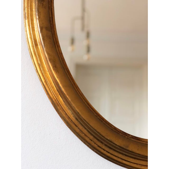Hollywood Regency Vintage Oval Giltwood Mirror – Hollywood Regency, Belgium, 1970s For Sale - Image 3 of 9