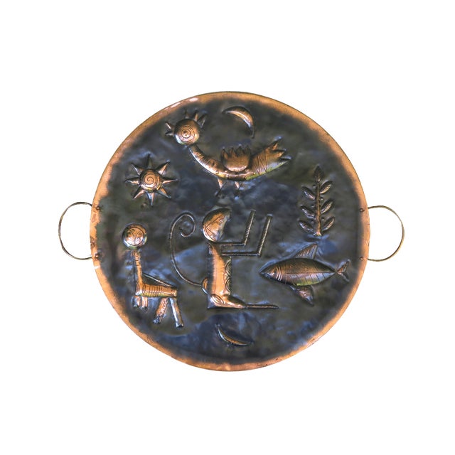 Wall Decoration in Copper & Brass, 1960s For Sale