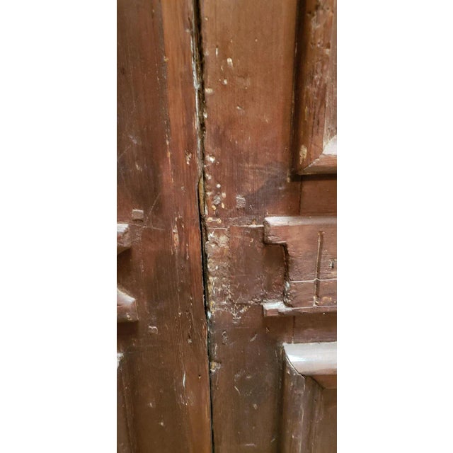 1960s Vintage Double Panel Moroccan Wooden Door For Sale - Image 4 of 8