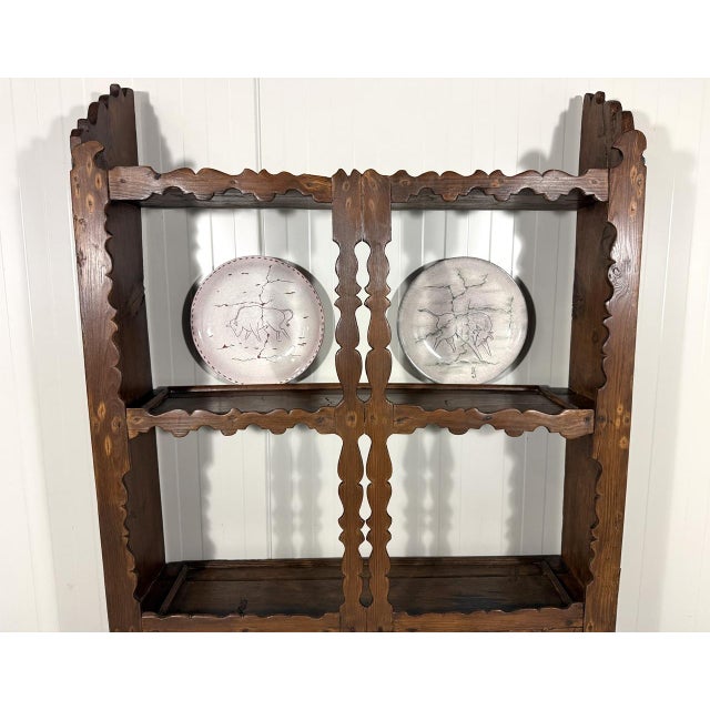 Early 20th Century Antique Rustic Wall Unit Plate Cabinet, 1900s For Sale - Image 5 of 18