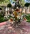 Vintage 1960’s Italian Hand Painted Polychrome 5 Arm Metal Tole Chandelier With Lilies For Sale - Image 10 of 12