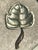 Contemporary Vintage Hammered Metal Leaf Tray With Horn Handle For Sale - Image 3 of 12