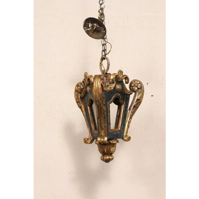 19th Century Italian Hanging Wood-carved Lantern For Sale - Image 9 of 11