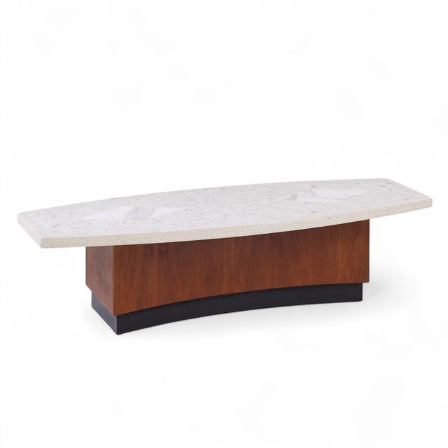 Harvey Probber Mid Century Terrazzo and Walnut Coffee Table For Sale In Chicago - Image 6 of 10
