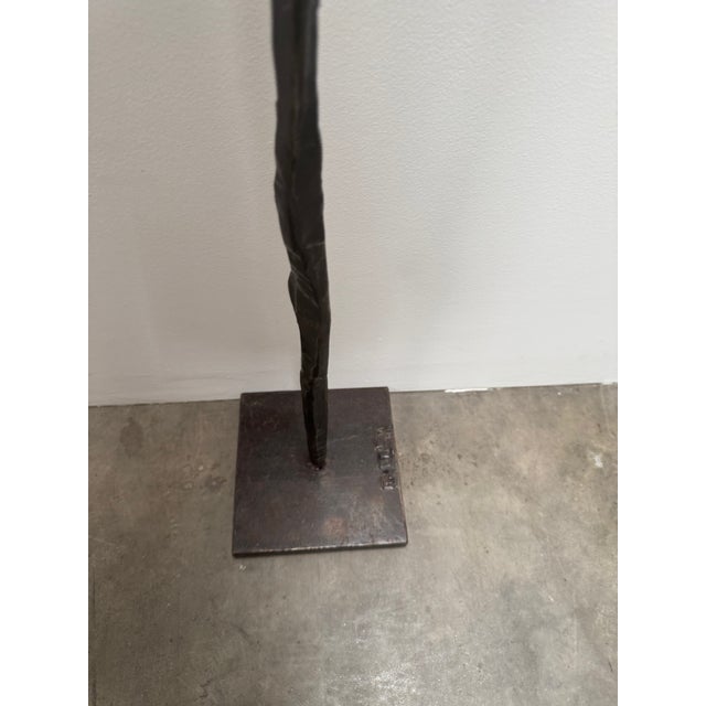 French Iron Hand Forged Candle Stick From 1960's For Sale - Image 11 of 12