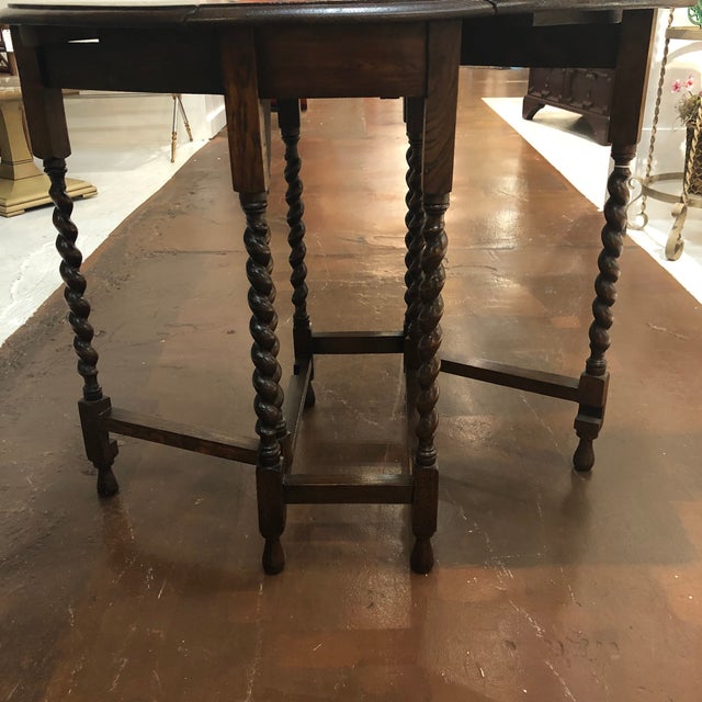 Antique English Oak & Elm Barley Twist GateLeg Table Chairish