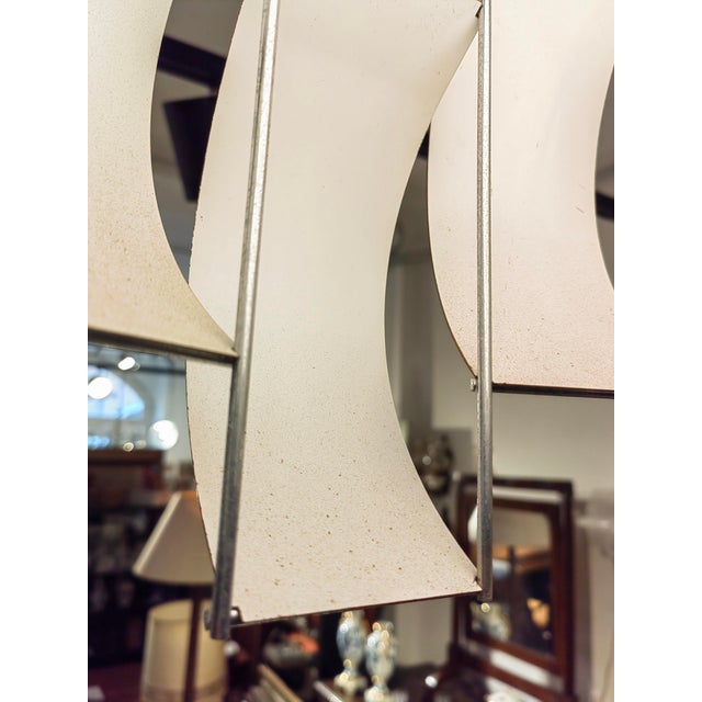 Chromed Ribbon Pendant by Max Sauze for Lightolier, 1960 For Sale - Image 10 of 18