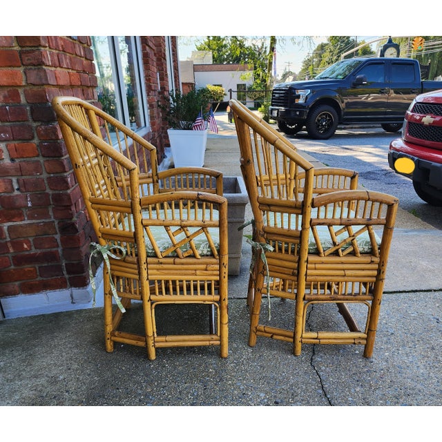 Mid 20th Century Vintage Brighton Pavilion Style Rattan and Cane Chair