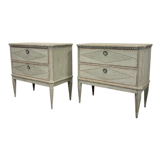 19th Century 19th Century Pair of Gustavian-Style Chests of Drawers For Sale - Image 5 of 9