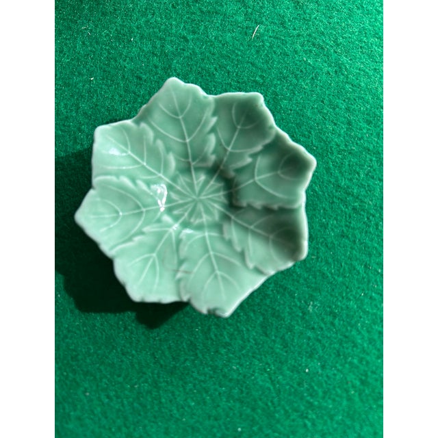 Mid 20th Century Mid 20th Century Vintage Senegal Green Cabbage Leaf Demitasse 4 Cups & Saucers - 8 pcs For Sale - Image 5 of 5