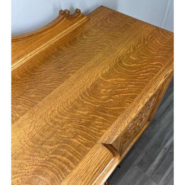 Vintage French Louis XVI Style Oak Buffet For Sale - Image 11 of 13