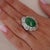 Green Gia Cert. 8 Carat Burma Jadeite Jade & Diamond 18k White Gold Ballerina Ring, Size 6.25 For Sale - Image 8 of 9