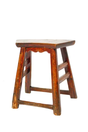 Chinese Provincial Fan Shaped Stool