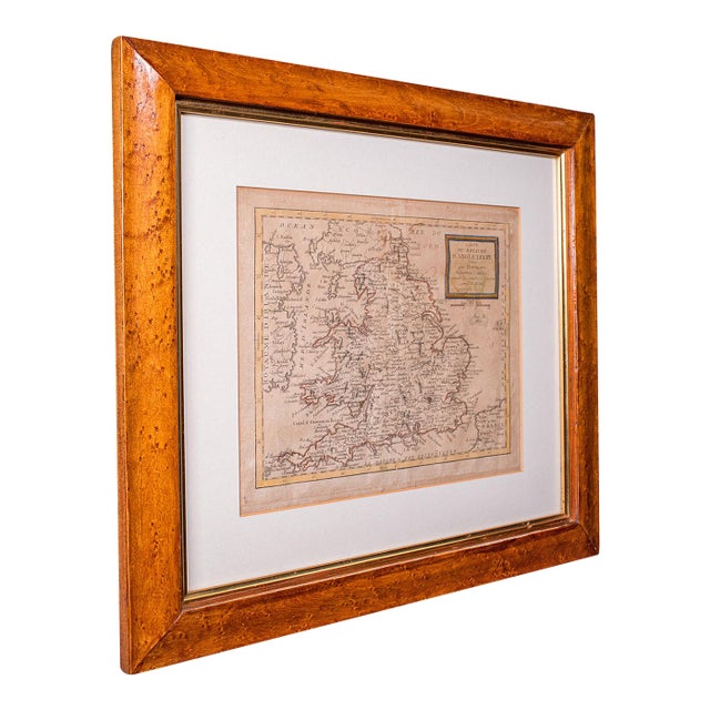 Antique Map of England & Wales, French, Framed Cartography, Georgian, Circa 1780 For Sale