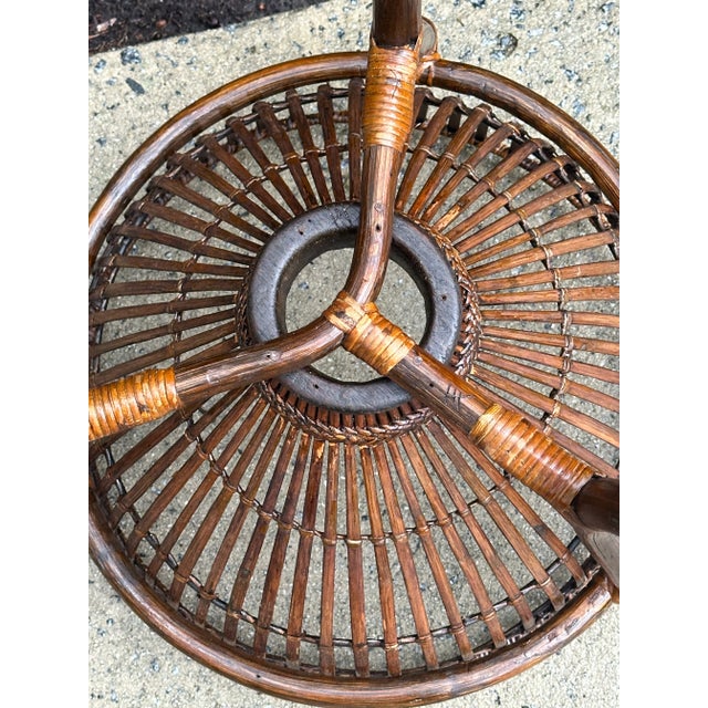 Franco Albini Style Rattan 1960s Fish Trap Table For Sale In Savannah - Image 6 of 12