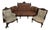 Ornate Antique Victorian - Style Carved Wood Sette and Two Matching Chairs For Sale