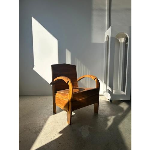 Small Asian Armchair with Upcycled Wooden Slats For Sale - Image 16 of 18