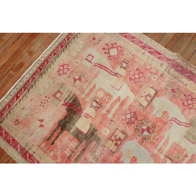 Pink Antique Karabagh Caravan Rug For Sale - Image 11 of 17