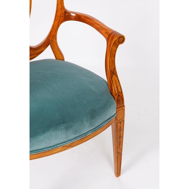 Wood Antique Shield Back Satinwood Dining Chairs from Cowtan & Sons, 19th Century, Set of 8 For Sale - Image 7 of 18