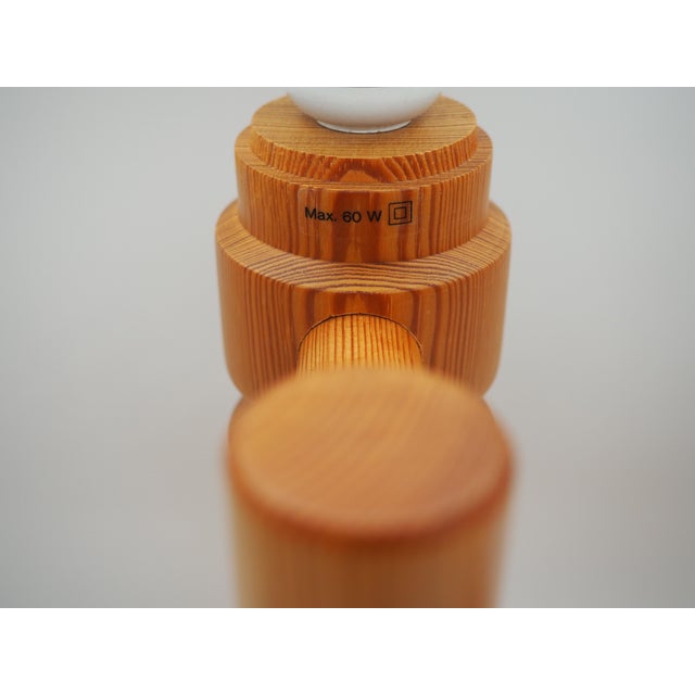 Tan Vintage Pine Table Lamps from Ikea, Sweden, 1988, Set of 2 For Sale - Image 8 of 13